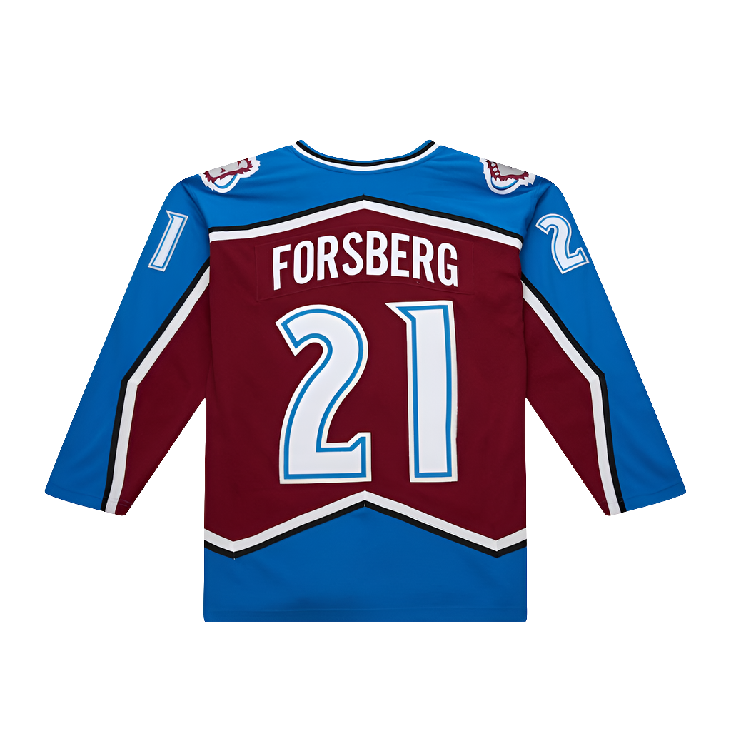 Colorado Avalanche 1995 Peter Forsberg Mitchell&Ness NHL Blue Line Vintage Hockey Jersey