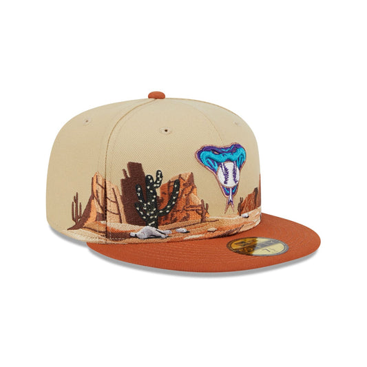 Arizona Diamondbacks Team Landscape Light Beige New Era 59FIFTY Fitted Cap