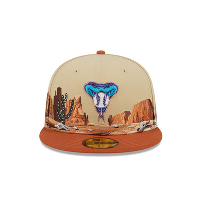 Arizona Diamondbacks Team Landscape Light Beige New Era 59FIFTY Fitted Cap