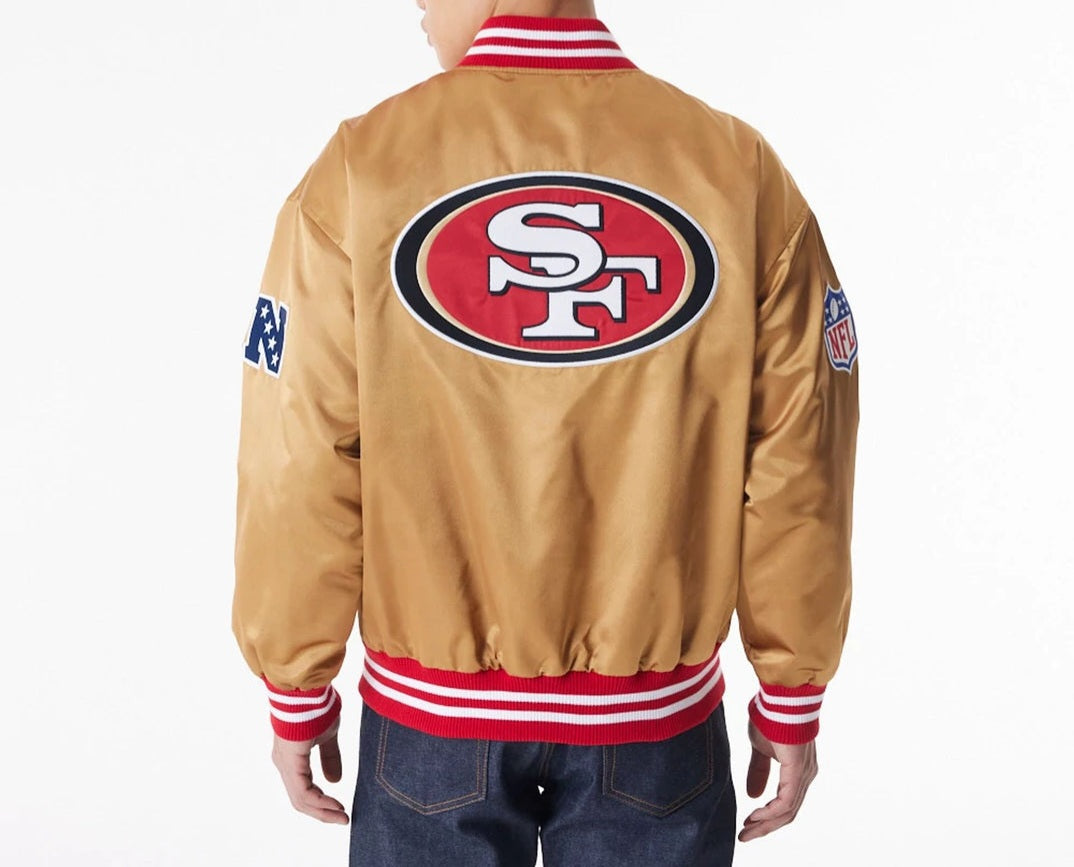 San Francisco 49ers NFL New Era Satin Bomberjacke