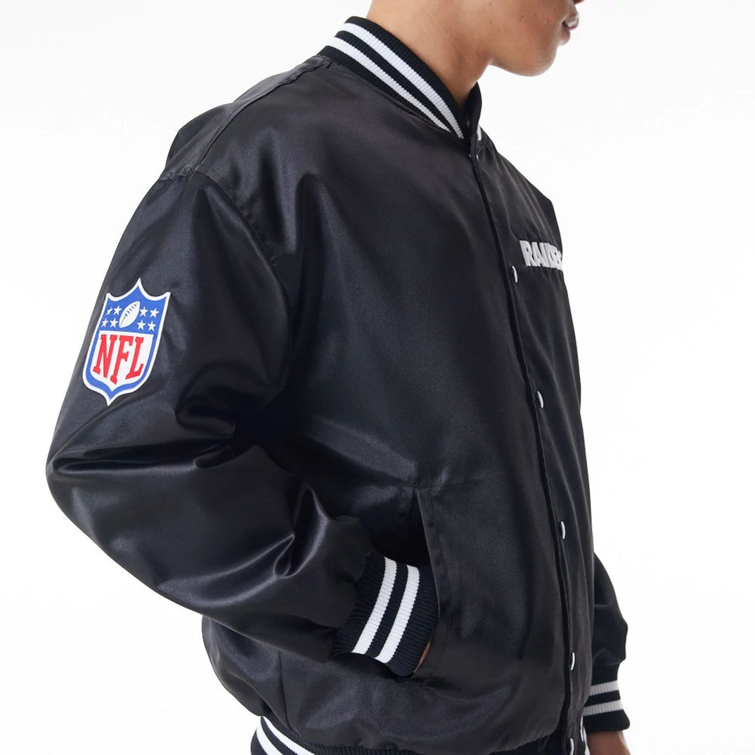 Las Vegas Raiders NFL New Era Satin Bomberjacke