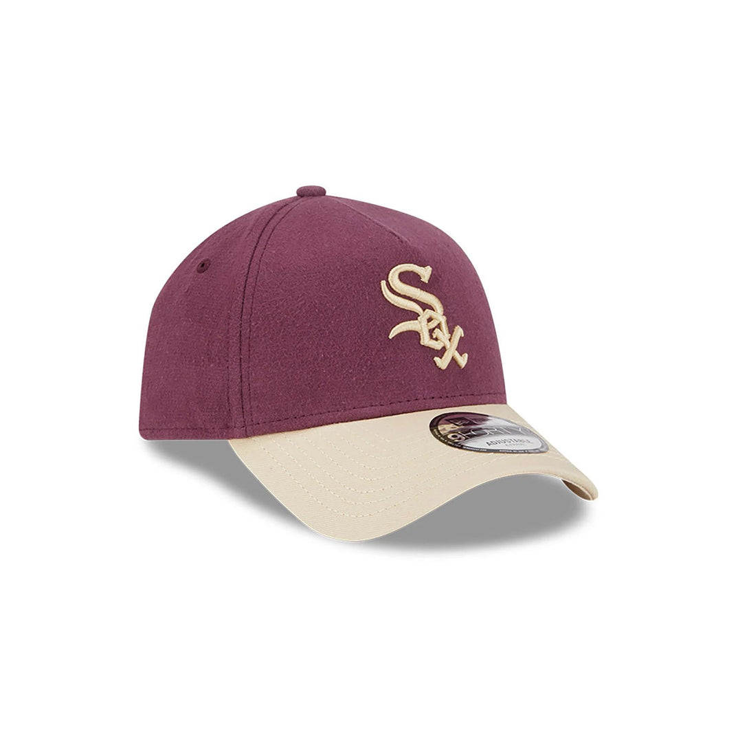 Chicago White Sox Moleskin Crown Maroon/Stone A-frame Adjustable - New Era