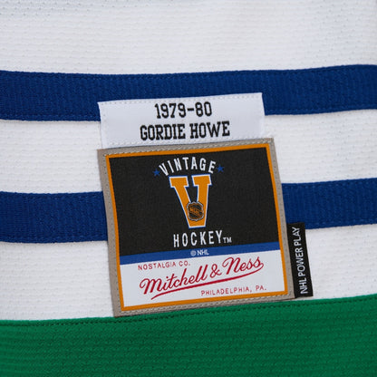 Hartford Whalers 1979 Gordie Howe Mitchell&Ness NHL BLUE LINE Vintage Hockey Jersey