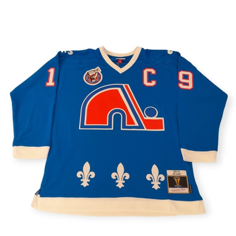 Quebec Nordiques 1992 Joe Sakic Mitchell&Ness NHL BLUE LINE Vintage Hockey Jersey