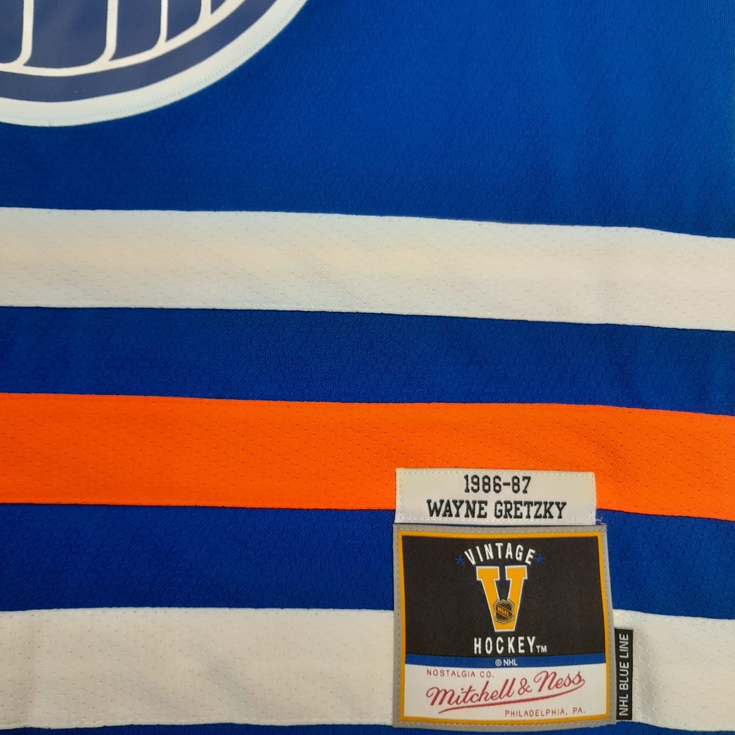 Edmonton Oilers 1986 Wayne Gretzky Mitchell&Ness NHL BLUE LINE Vintage Hockey Jersey