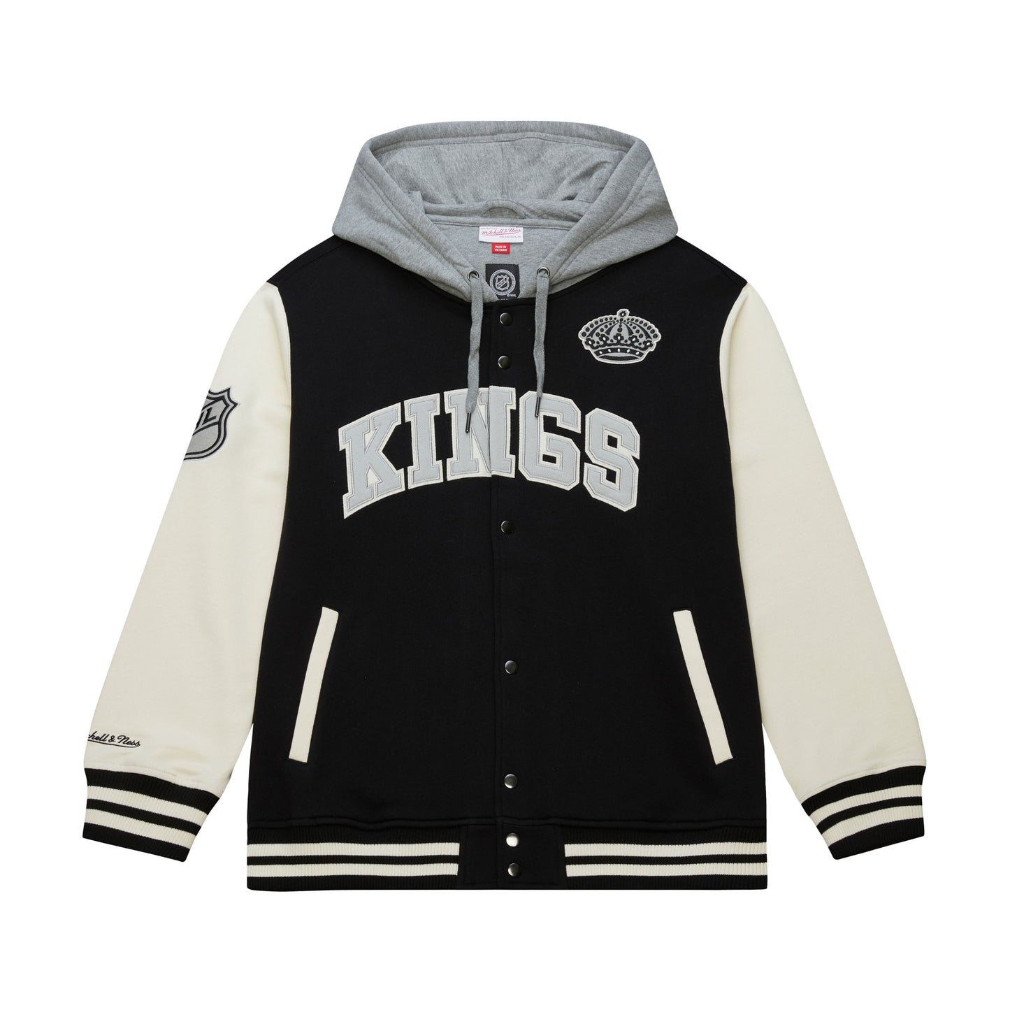Los Angeles Kings Black Rinkside Fleece Full-Snap Jacket - Mitchell & Ness