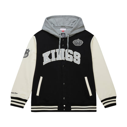 Los Angeles Kings Black Rinkside Fleece Full-Snap Jacket - Mitchell & Ness