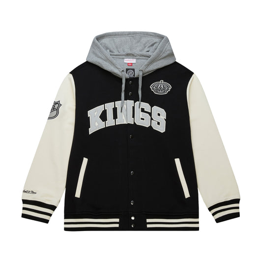 Los Angeles Kings Black Rinkside Fleece Full-Snap Jacket - Mitchell & Ness