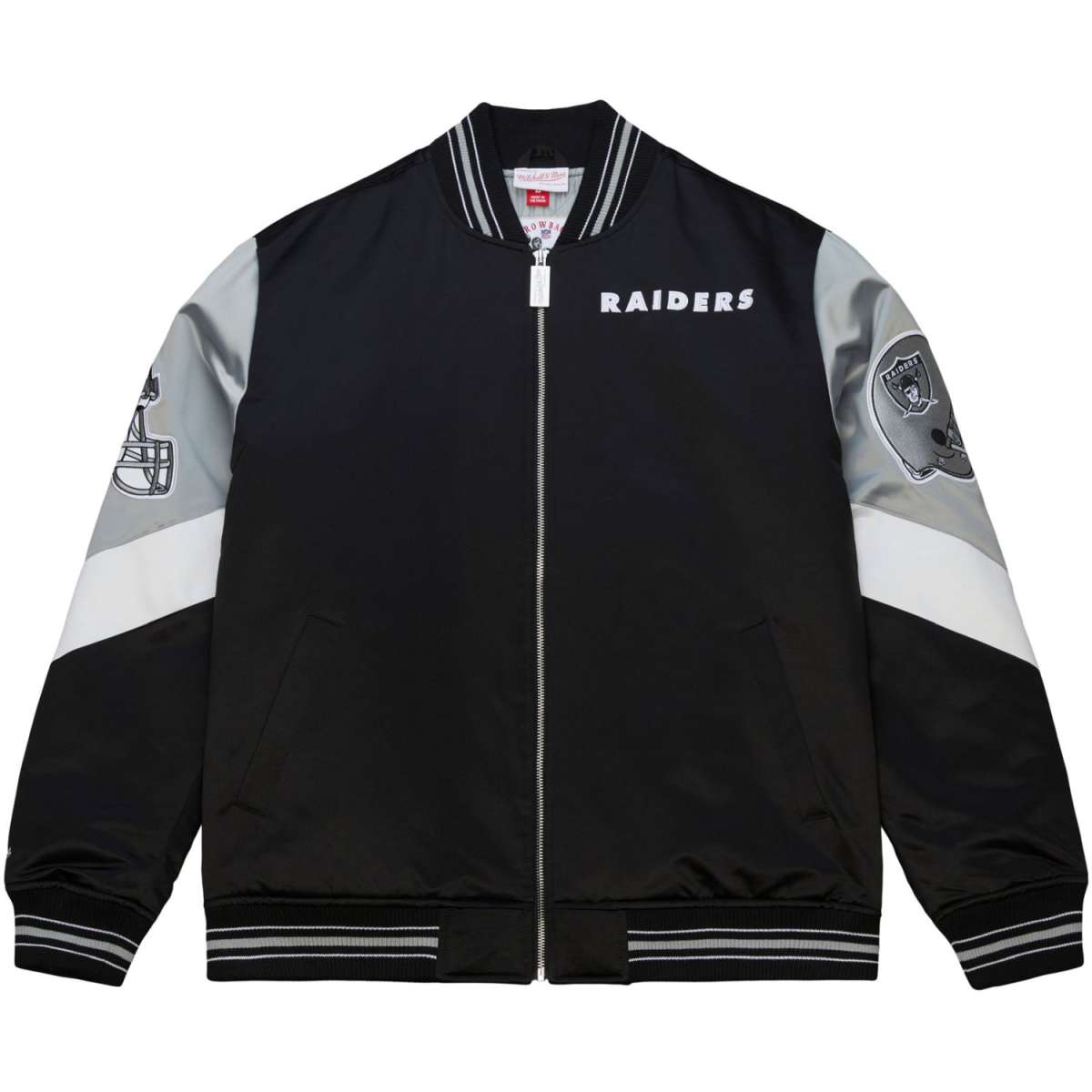 Las Vegas Raiders Throw it back Heavyweight Satin vintage Jacket - Mitchell&Ness