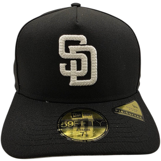 San Diego Padres  Black Script Safety Pin 59FIFTY A-Frame Fitted - New Era