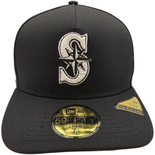 Seattle Mariners  Black Script Safety Pin 59FIFTY A-Frame Fitted - New Era