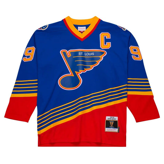 Wayne Gretzky Blue St. Louis Blues 1995/96 Power Play Player Jersey - Michell & Ness