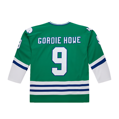 Hartford Whalers 1979 Gordie Howe Mitchell&Ness NHL BLUE LINE Vintage Hockey Jersey