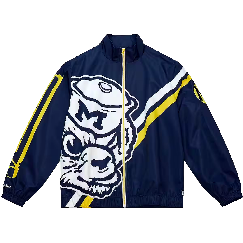 University of Michigan Mitchell&Ness NCAA College Vault Exploded Logo Warm-Up Jacket