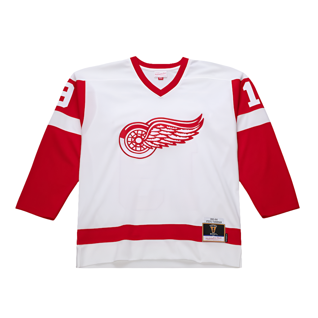 Blue Line Steve Yzerman Detroit Red Wings White 1983-84 Mitchell & Ness Jersey