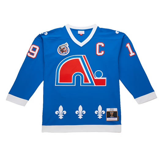 Quebec Nordiques 1992 Joe Sakic Mitchell&Ness NHL BLUE LINE Vintage Hockey Jersey