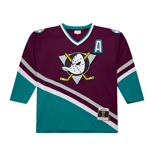 Mighty Ducks of Anaheim 1996 Teemu Selanne Mitchell&Ness NHL BLUE LINE Vintage Hockey Jersey