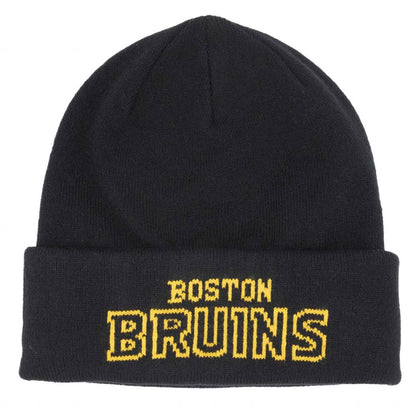 Boston Bruins Tailgate Knit Black Balaclava Cuff-Mitchell & Ness