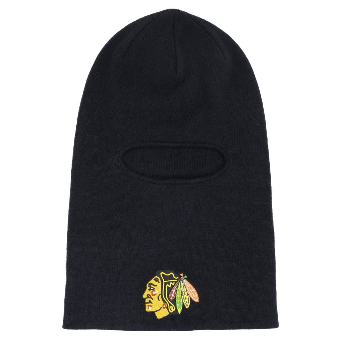 Chicago Blackhawks Tailgate Knit Black Balaclava Cuff-Mitchell & Ness