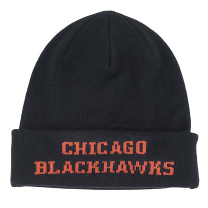 Chicago Blackhawks Tailgate Knit Black Balaclava Cuff-Mitchell & Ness