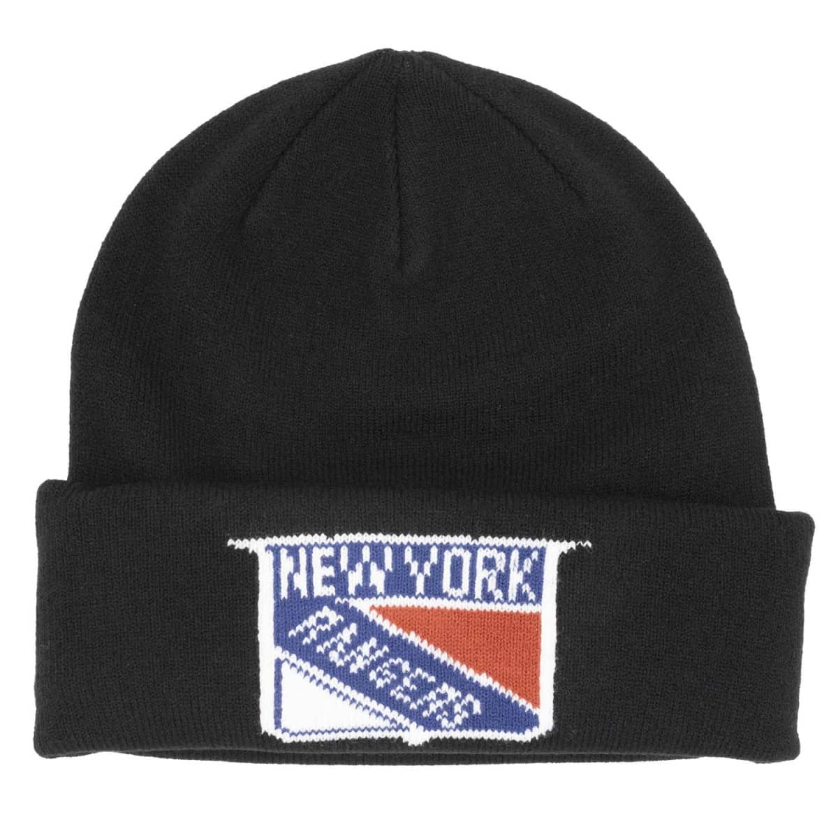 New York Rangers Tailgate Knit Black Balaclava Cuff-Mitchell & Ness