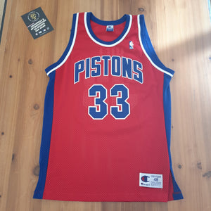 Detroit Pistons Grant Hill Champion Authentic Jersey 48 (L)