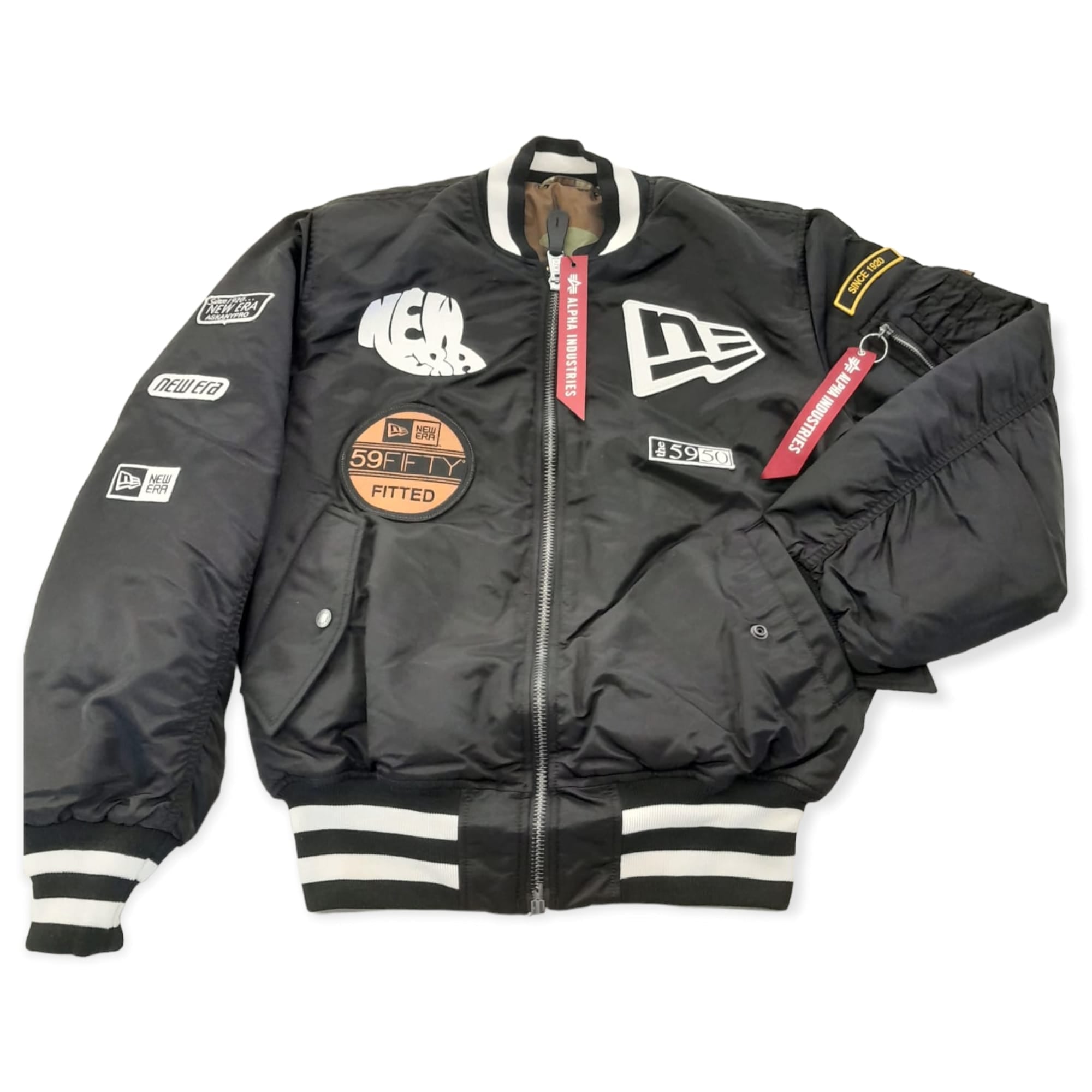 Oakland Raiders New Era Cap X Alpha Industries EXCLUSIVE Bomber Jacket  (Black on Black)