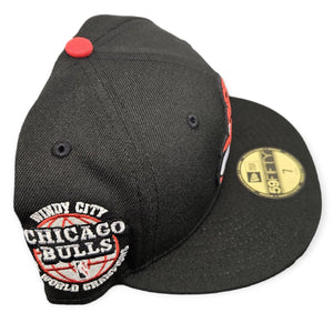 Chicago Bulls New Era 59FIFTY Black Upside Down Cap