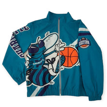 Laden Sie das Bild in den Galerie-Viewer, Charlotte Hornets Mitchell&amp;Ness NBA HWC Exploded Logo Warm-Up Jacket